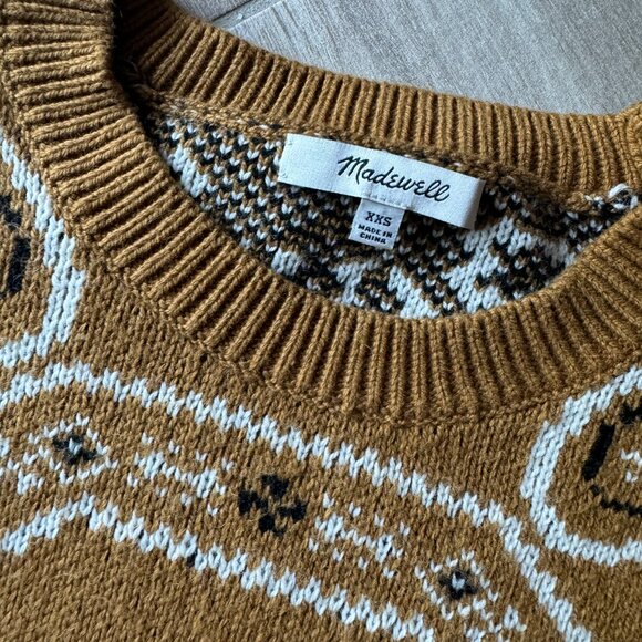 Madewell Mustard Yellow Oversized Knit Sweater | Women’s XXS - Picture 2 of 6